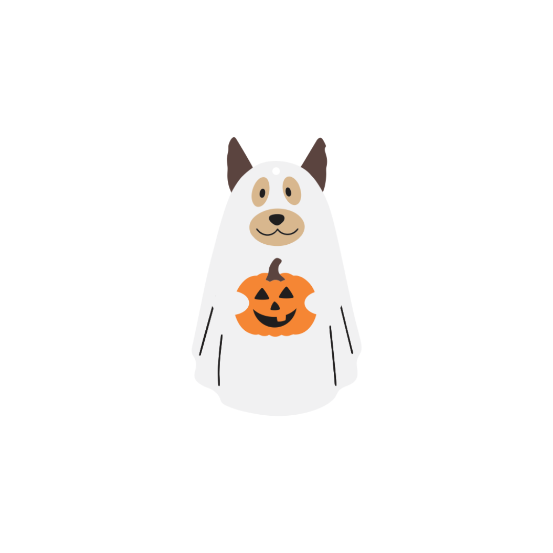 Placa ID Pumpkin Dog Ghost