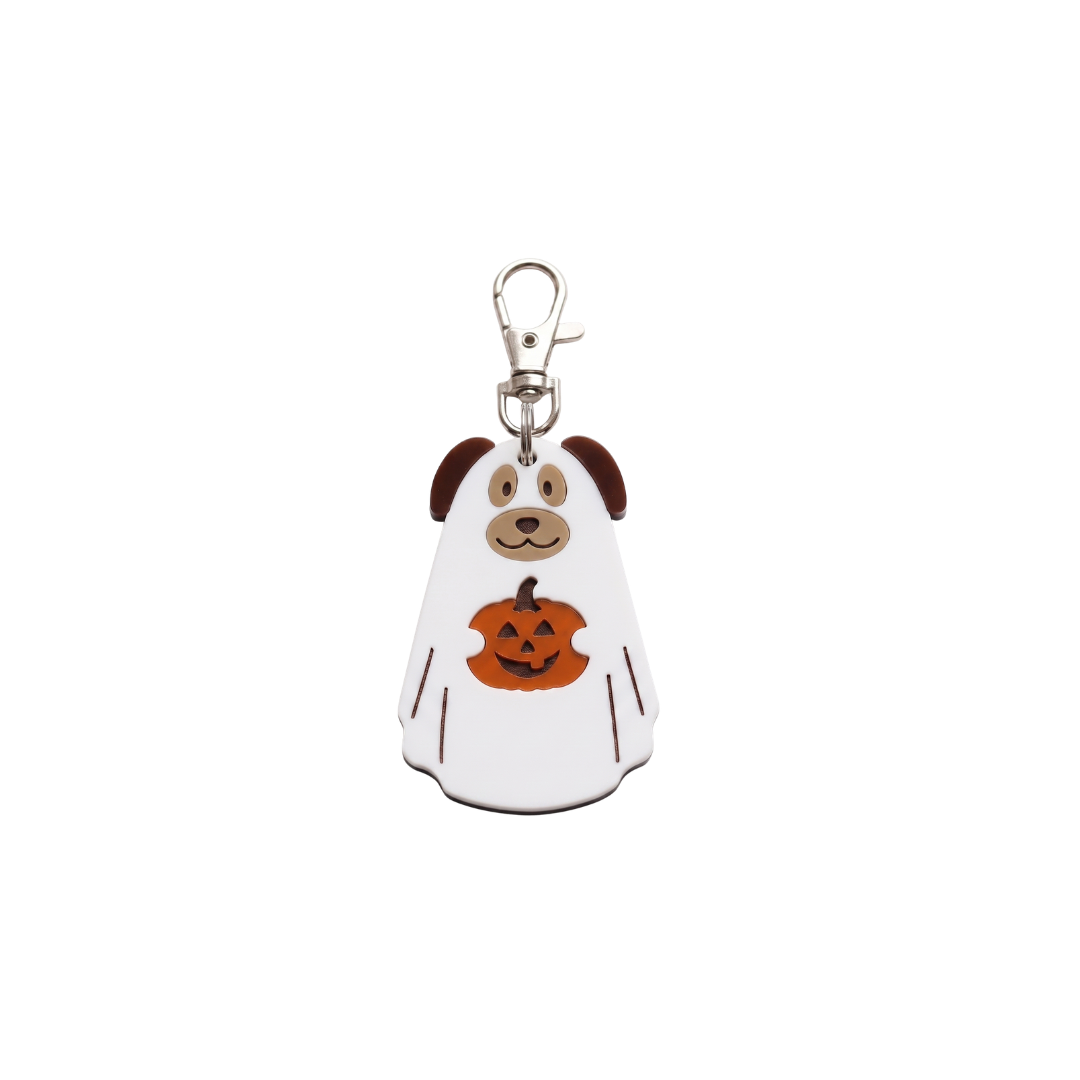 Placa ID Pumpkin Dog Ghost