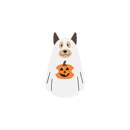Placa ID Pumpkin Dog Ghost
