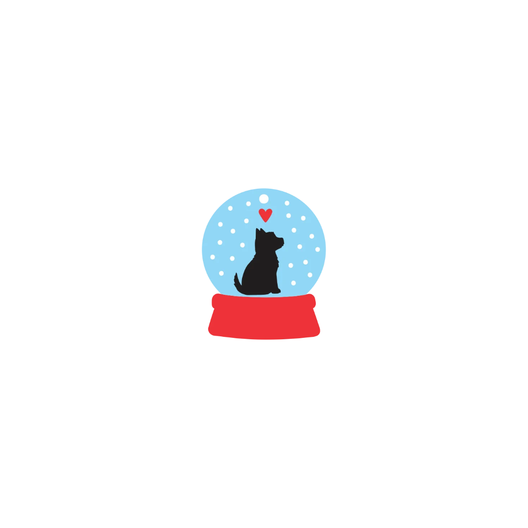 Placa ID Xmas Dog Ball